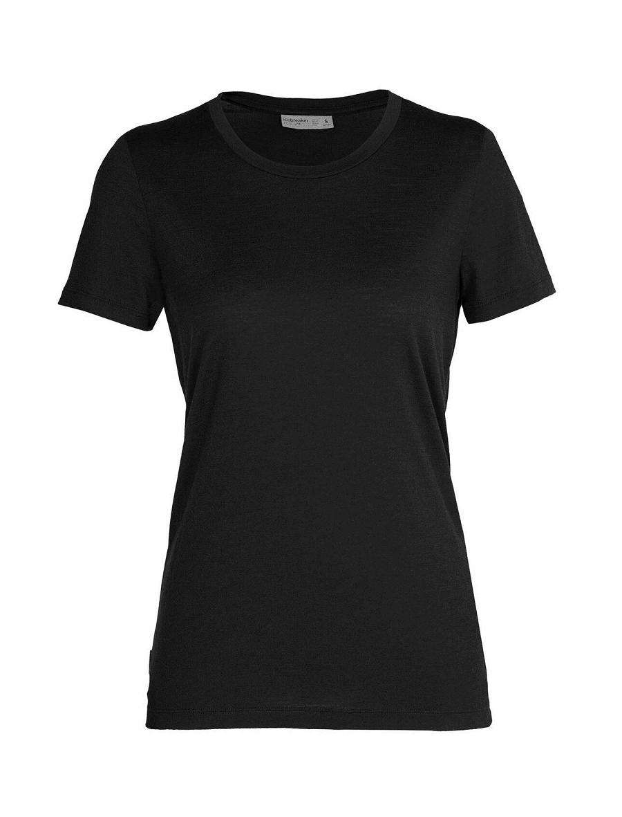 T Shirts Icebreaker Merino Tech Lite II Corta Sleeve Femme Noir | FR 1580CTVE